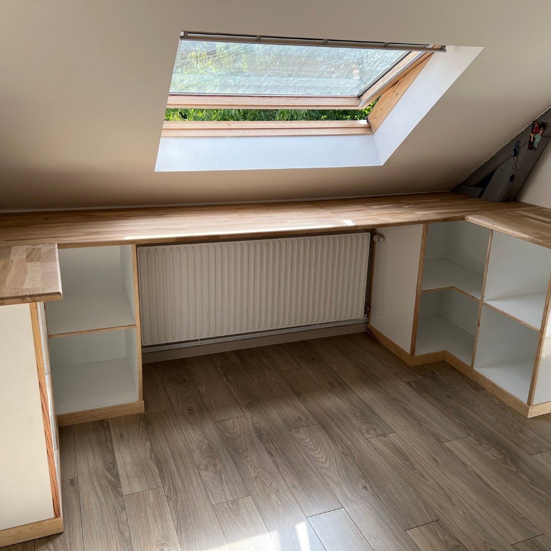 Fabrication et installation de meubles sous pente sur mesure Sainte-Adresse