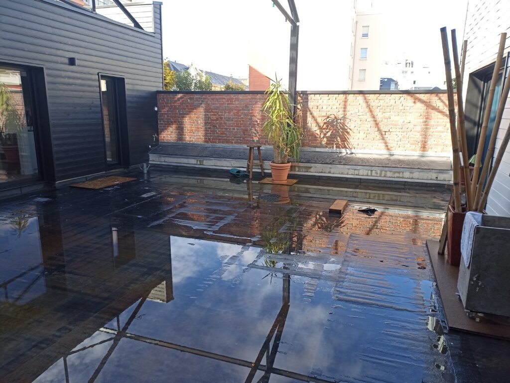 Rénovation d'une terrasse bois avec carrelage sur plots Le Havre