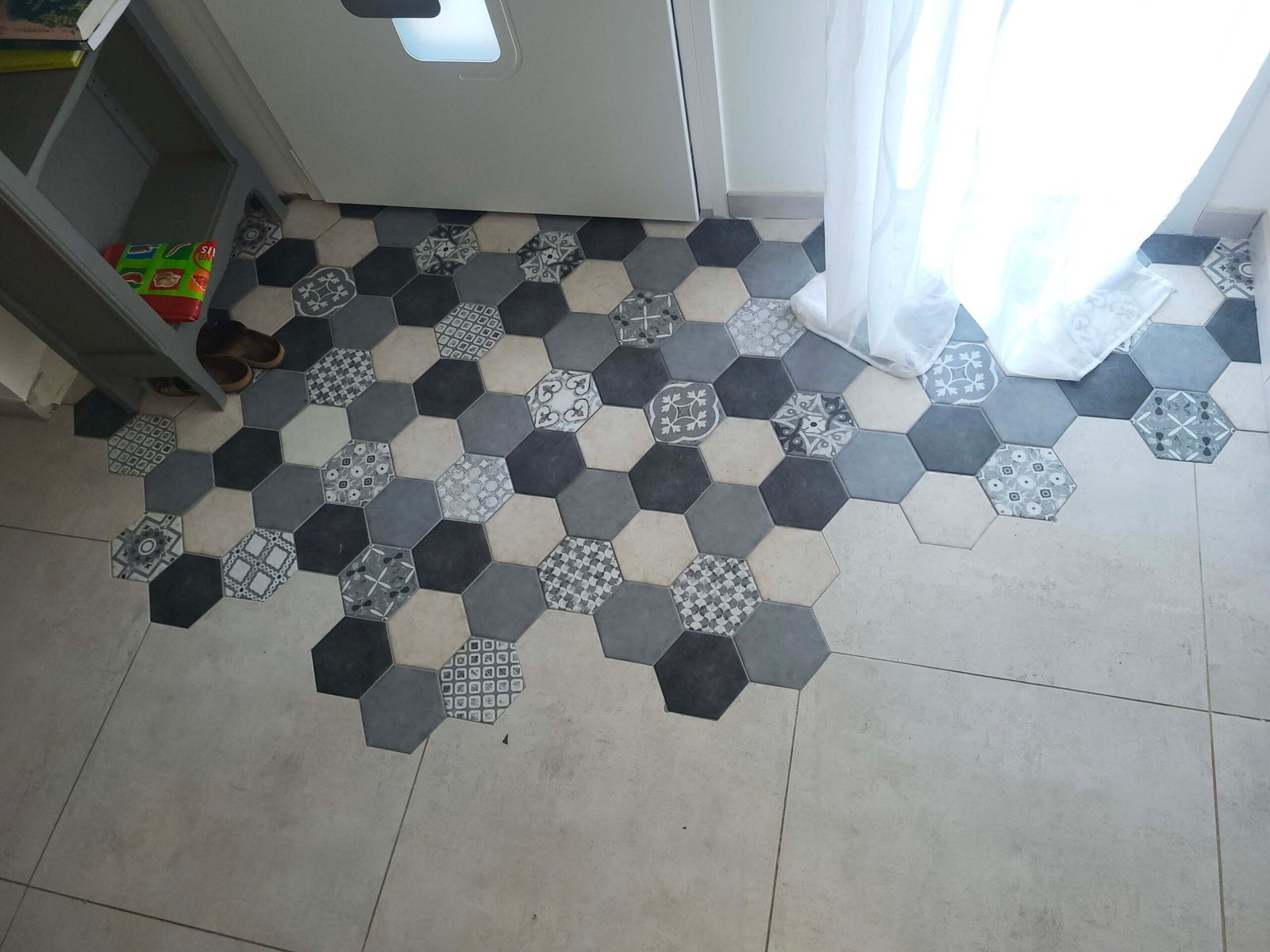 Carrelage nid d'abeille à Octeville-sur-mer